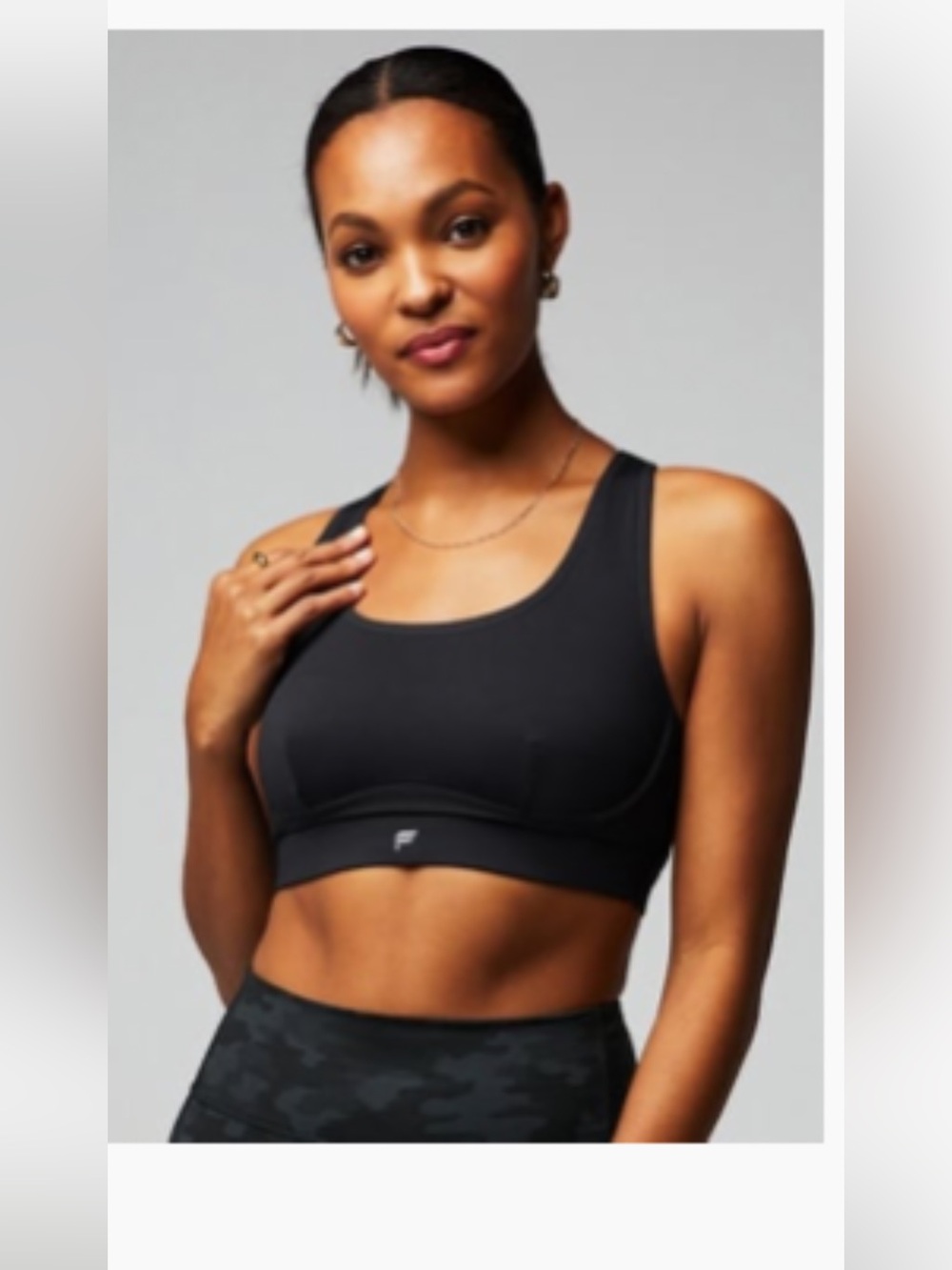 Fabletics Belle Racerback High-Impact Sports Bra, Size Large Black